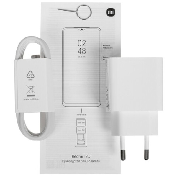 6.71" Смартфон Xiaomi Redmi 12C 128 ГБ серый