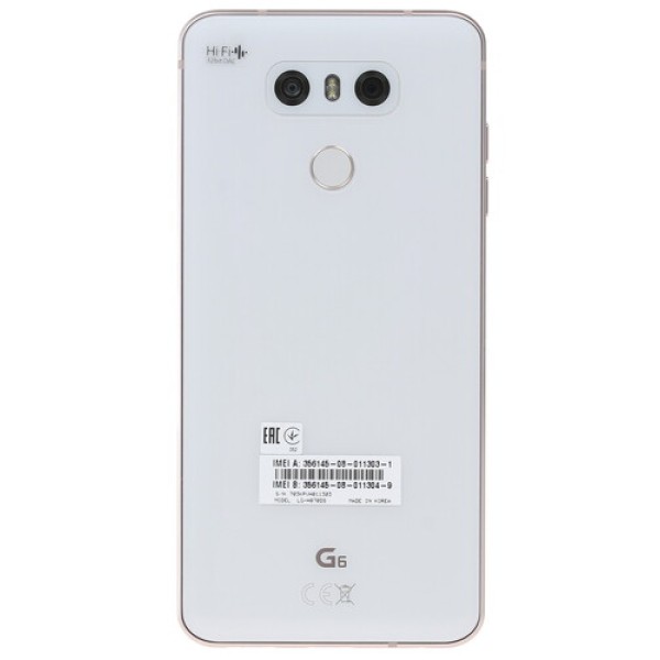 Смартфон LG G6 5.7" 64Gb White 4x2,35Ghz/4096Mb/2880x1440/IPS/2SIM/LTE/Cam13+13/3300mAh/Android 7.0