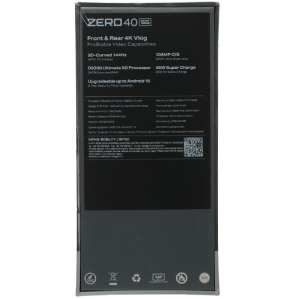 6.78" Смартфон Infinix ZERO 40 5G 512 ГБ фиолетовый