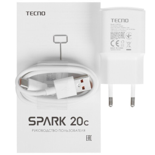6.56" Смартфон Tecno SPARK 20C 128 ГБ зеленый