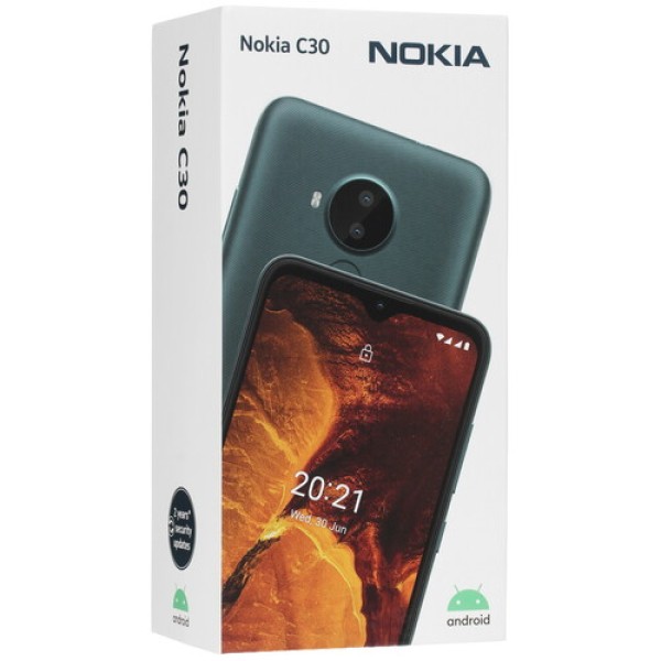 6.82" Смартфон Nokia C30 32 ГБ зеленый