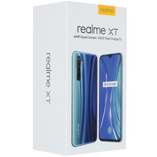 Смартфон realme XT 6.4" 128Gb Pearl Blue Snapdragon 712/8(2x2.3GHz+6x1.7GHz)/8192Mb/2340х1080/2SIM/LTE/Cam8+64+2+2/4000mAh/Android 9