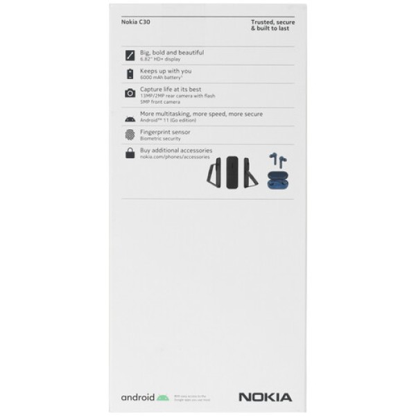 6.82" Смартфон Nokia C30 32 ГБ зеленый