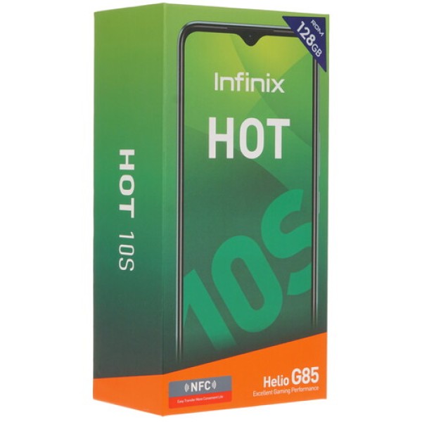 6.82" Смартфон Infinix HOT 10S 128 ГБ синий [8x2 ГГц, 4 Гб, 2 SIM, TFT, 1640х720, камера 48+2 Мп, 4G, GPS, FM, 5000 мА*ч]