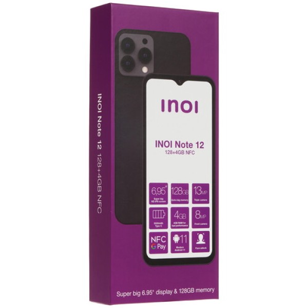 6.95" Смартфон INOI Note 12 128 ГБ черный