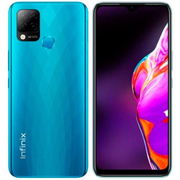 6.82" Смартфон Infinix HOT 10S 128 ГБ синий [8x2 ГГц, 4 Гб, 2 SIM, TFT, 1640х720, камера 48+2 Мп, 4G, GPS, FM, 5000 мА*ч]