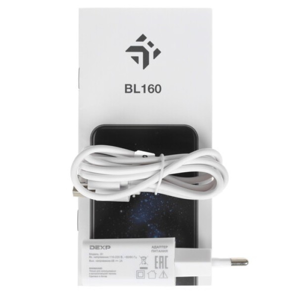 Смартфон DEXP BL160 6" Black 32GB 4x1,3Ghz/2048Mb/1440x720/IPS/2SIM/LTE/Cam5Mpx/5000mAh/Android 9