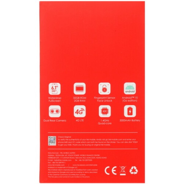 6.1" Смартфон Itel A48 32 ГБ черный