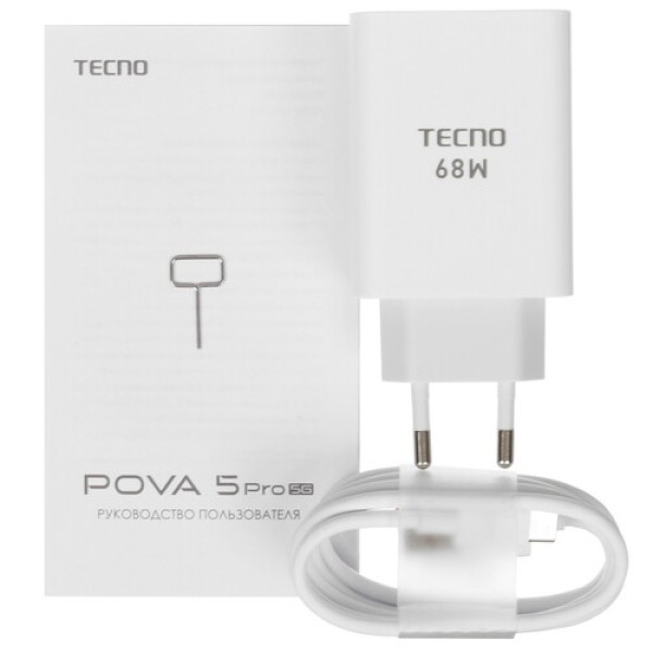 6.8" Смартфон Tecno POVA 5 Pro 5G 128 ГБ серебристый