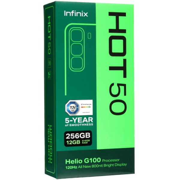 6.78" Смартфон Infinix HOT 50 256 ГБ зеленый