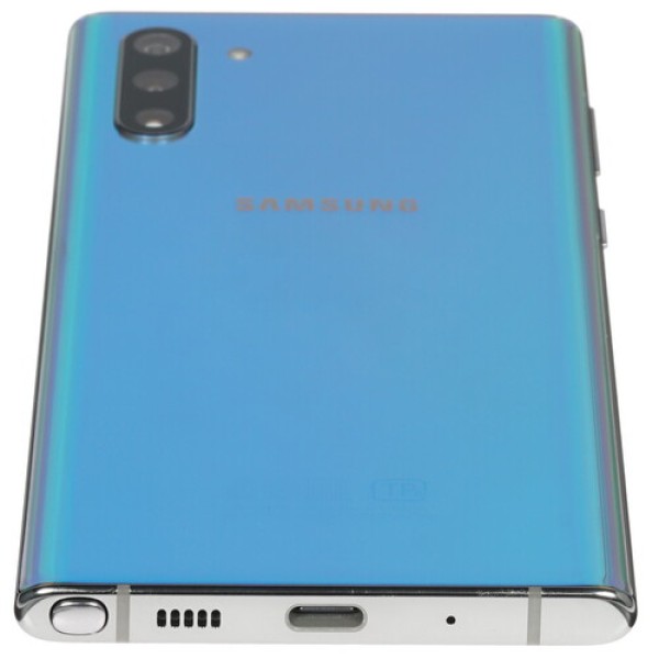 Смартфон Samsung Galaxy Note 10 6.3" 256Gb AuraGlow Exynos 9825(2x2.7Ghz+2x2.3Ghz+4x1.95Ghz)/8192Mb/3040x1440/dAMOLED/2SIM/LTE/Cam16+12+12/3500mAh/An9