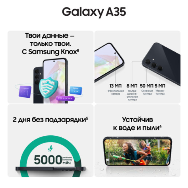 6.6" Смартфон Samsung Galaxy A35 128 ГБ синий