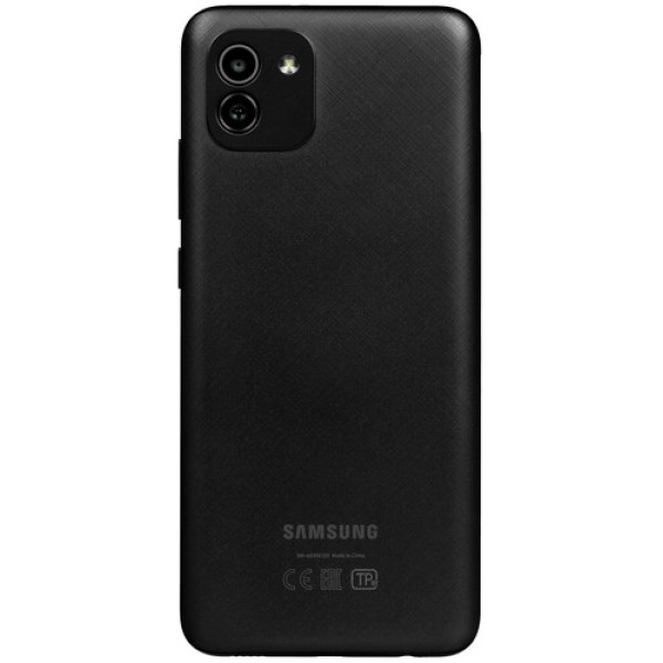 6.5" Смартфон Samsung Galaxy A03 32 ГБ черный [8x(1.6 ГГц), 3 Гб, 2 SIM, PLS, 1600x720, камера 48+2 Мп, 4G, GPS, 5000 мА*ч]