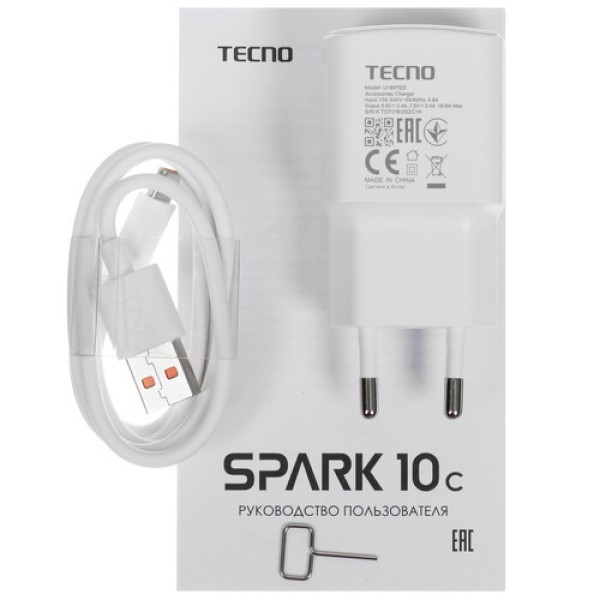 6.56" Смартфон Tecno SPARK 10C 64 ГБ черный