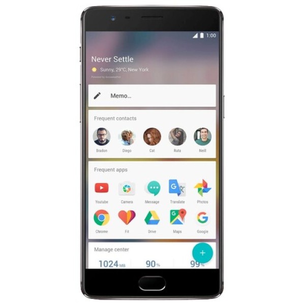 Смартфон OnePlus 3T 5.5" 64Gb Grey 4x2.4Ghz/6144Mb/1920x1080/AMOLED/2SIM/GPS/LTE/Cam16/3400mAh/Android 6