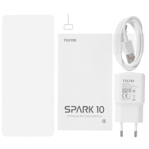 6.56" Смартфон Tecno SPARK 10 128 ГБ белый