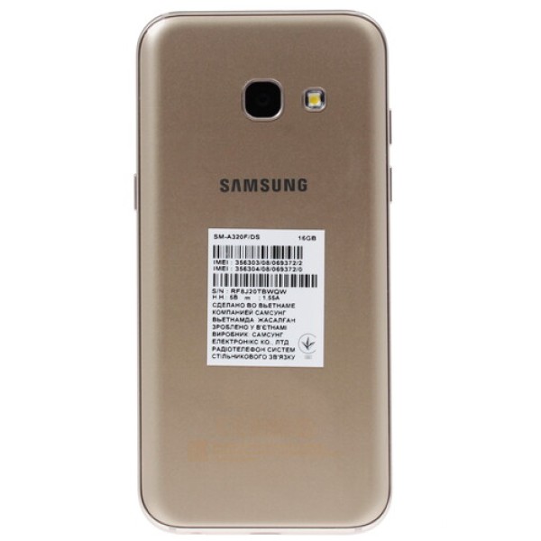Смартфон Samsung SM-A320F Galaxy A3 4.7" Gold 16Gb 8x1,6Ghz/2048Mb/1280x720/sAMOLED/2SIM/LTE/Cam13/2350mAh/A7.0