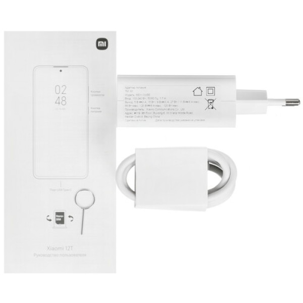 Смартфон Xiaomi 12T 8/256Gb [6.67"/5G/NFC/Cam108Mpx/5000mAh/Lunar Silver]