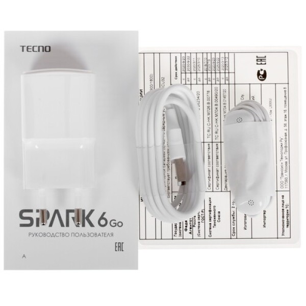 6.52" Смартфон Tecno SPARK 6 Go 32 ГБ синий