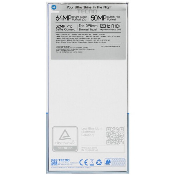 Смартфон Tecno Camon 19 Pro 8/128Gb [6,78"/LTE/NFC/Cam64+50+2Mpx/5000mAh/Eco Black]