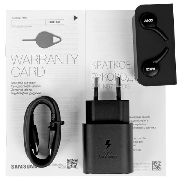 Смартфон Samsung Galaxy Note 10+ 6.8" 256Gb Black Exynos9825(2x2.7Ghz+2x2.3Ghz+4x1.95Ghz)/12Gb/3040x1440/dAMOLED/2SIM/LTE/Cam16+12+12/4300mAh/An9