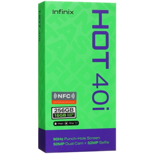 6.56" Смартфон Infinix HOT 40i 256 ГБ зеленый