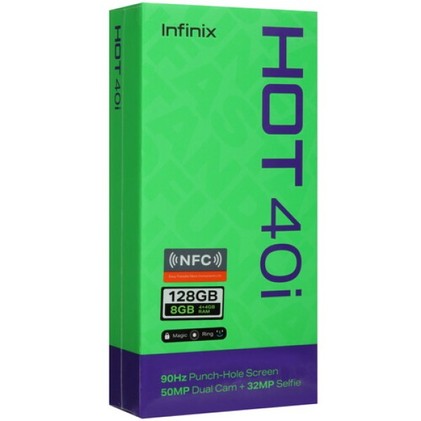 6.56" Смартфон Infinix HOT 40i 128 ГБ черный