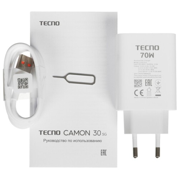 6.8" Смартфон Tecno CAMON 30 5G 256 ГБ белый