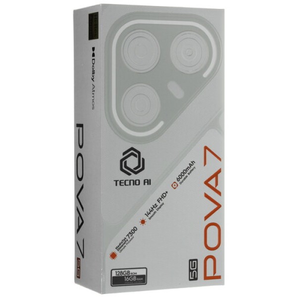 6.78" Смартфон Tecno POVA 7 5G 256 ГБ черный