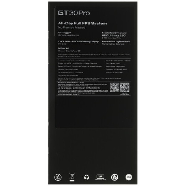 6.78" Смартфон Infinix GT 30 Pro 512 ГБ серебристый