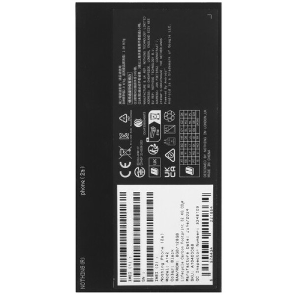6.7" Смартфон Nothing Phone 2a 128 ГБ черный