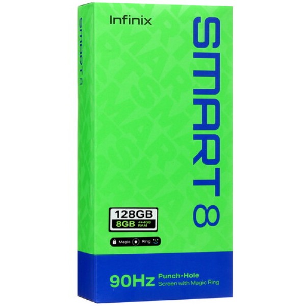 6.56" Смартфон Infinix SMART 8 128 ГБ белый
