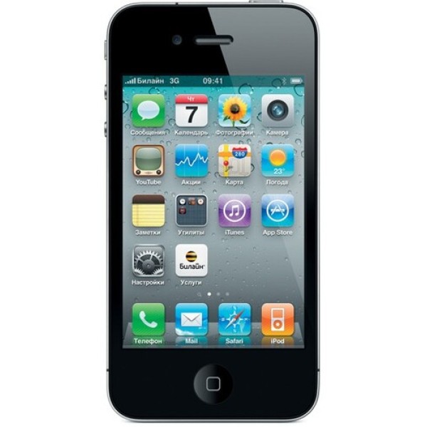 Смартфон Apple iPhone 4 RF 3.5" 8Gb Black 1x1Ghz/512Mb/960x640/S-IPS/3G/GPS/Cam5.1/iOS7