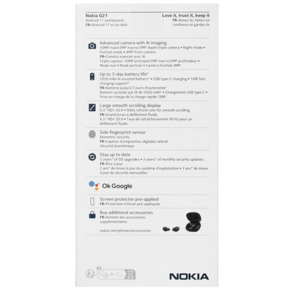 Смартфон Nokia G21 4/128Gb [6,51"/LTE/NFC/Cam50Mpx/5000mAh/Blue]