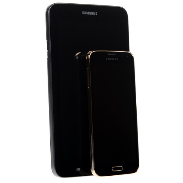 Смартфон Samsung SM-G900 Galaxy S5 5.1" 16Gb Gold + Планшет Samsung Tab 3 Lite 4x2.5Ghz/2048Mb/1920x1080/SAmoled/3G/LTE