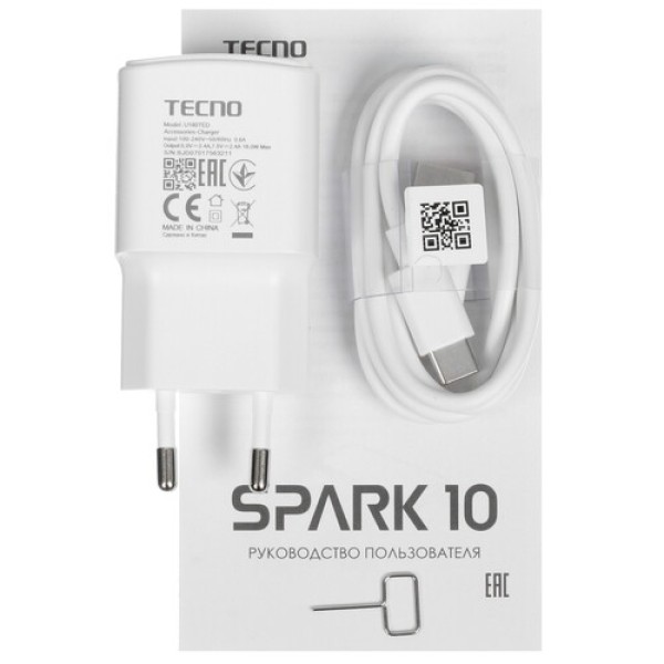 6.56" Смартфон Tecno SPARK 10 128 ГБ черный