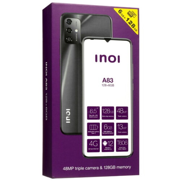 6.52" Смартфон INOI A83 128 ГБ черный