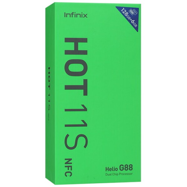 Смартфон INFINIX HOT 11S NFC 6/128Gb [6,78"/LTE/NFC/50+2Mpx+AI Lens/5000mAh/Green Wave]