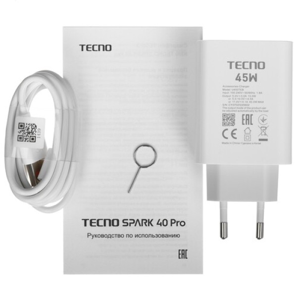 6.78" Смартфон Tecno SPARK 40 Pro 256 ГБ серый