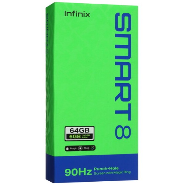 6.56" Смартфон Infinix SMART 8 64 ГБ зеленый