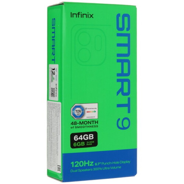 6.7" Смартфон Infinix SMART 9 64 ГБ черный