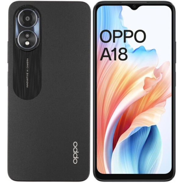 6.56" Смартфон OPPO A18 128 ГБ черный