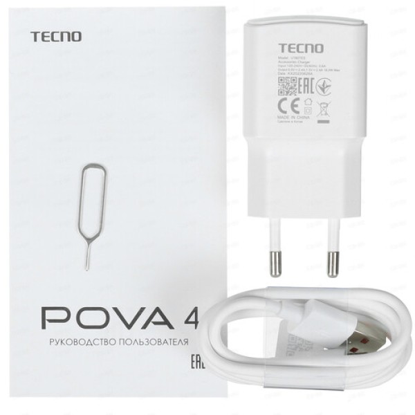 Смартфон Tecno Pova 4 8/128Gb [6,82"/LTE/NFC/Cam50Mpx+QVGA/6000mAh/Cryolite Blue]
