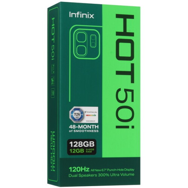 6.7" Смартфон Infinix HOT 50i 128 ГБ серый