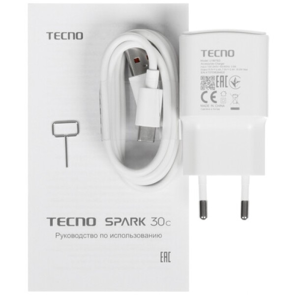 6.67" Смартфон Tecno SPARK 30C 128 ГБ белый