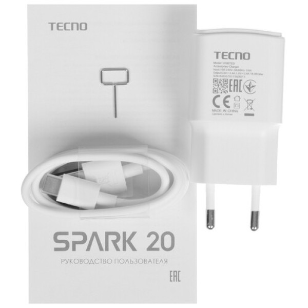 6.56" Смартфон Tecno SPARK 20 128 ГБ голубой