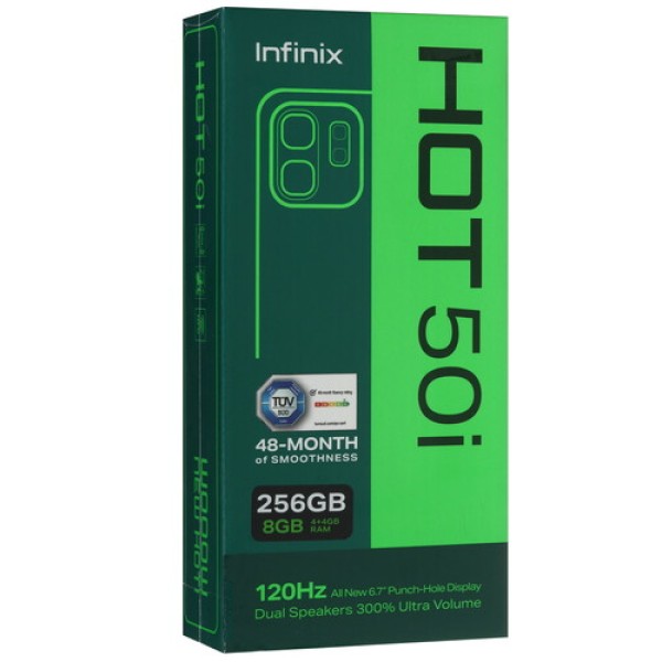 6.7" Смартфон Infinix HOT 50i 256 ГБ зеленый