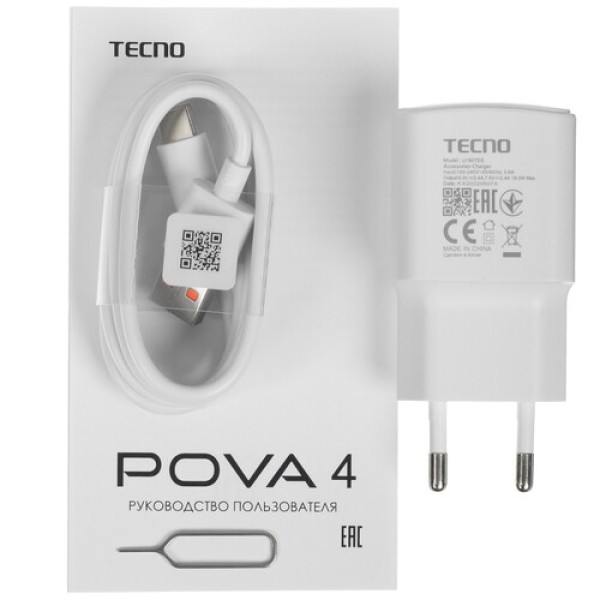 Смартфон Tecno Pova 4 8/128Gb [6,82"/LTE/NFC/Cam50Mpx+QVGA/6000mAh/Uranolith Grey]
