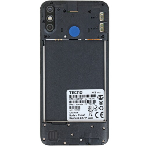Смартфон Tecno Spark 4 Air 6.088" 32Gb Nebula Black MT6761/4x2,0Ghz/2048Mb/1560x720/2SIM/LTE/Cam13+0.8/3000mAh/Android 9