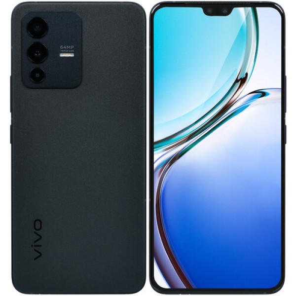 6.44" Смартфон Vivo V23 256 ГБ черный + Наушники TWS Vivo 2 ANC синие